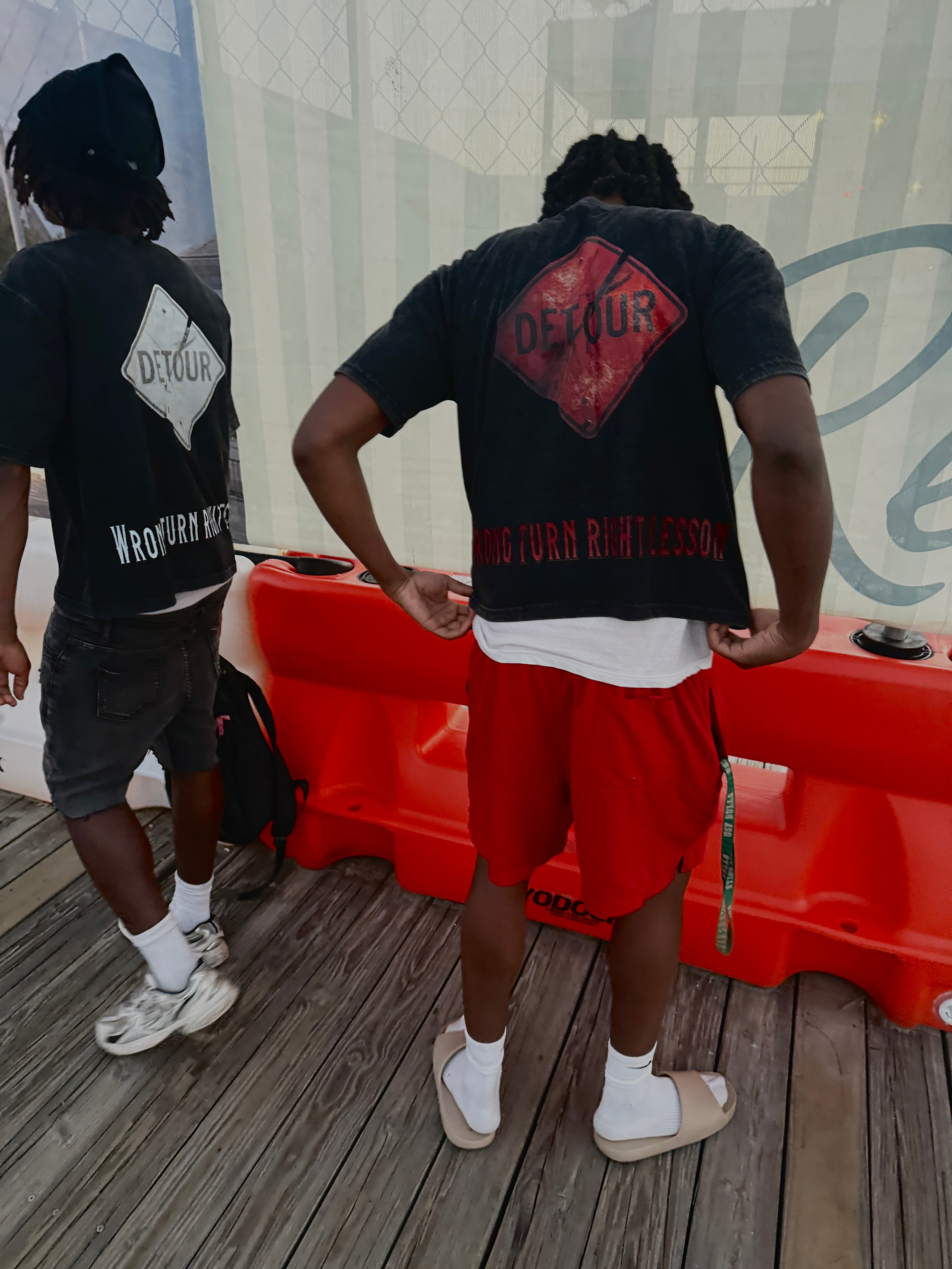 Vigil “Embrace Detours” Oversized Tee — Black/Orange