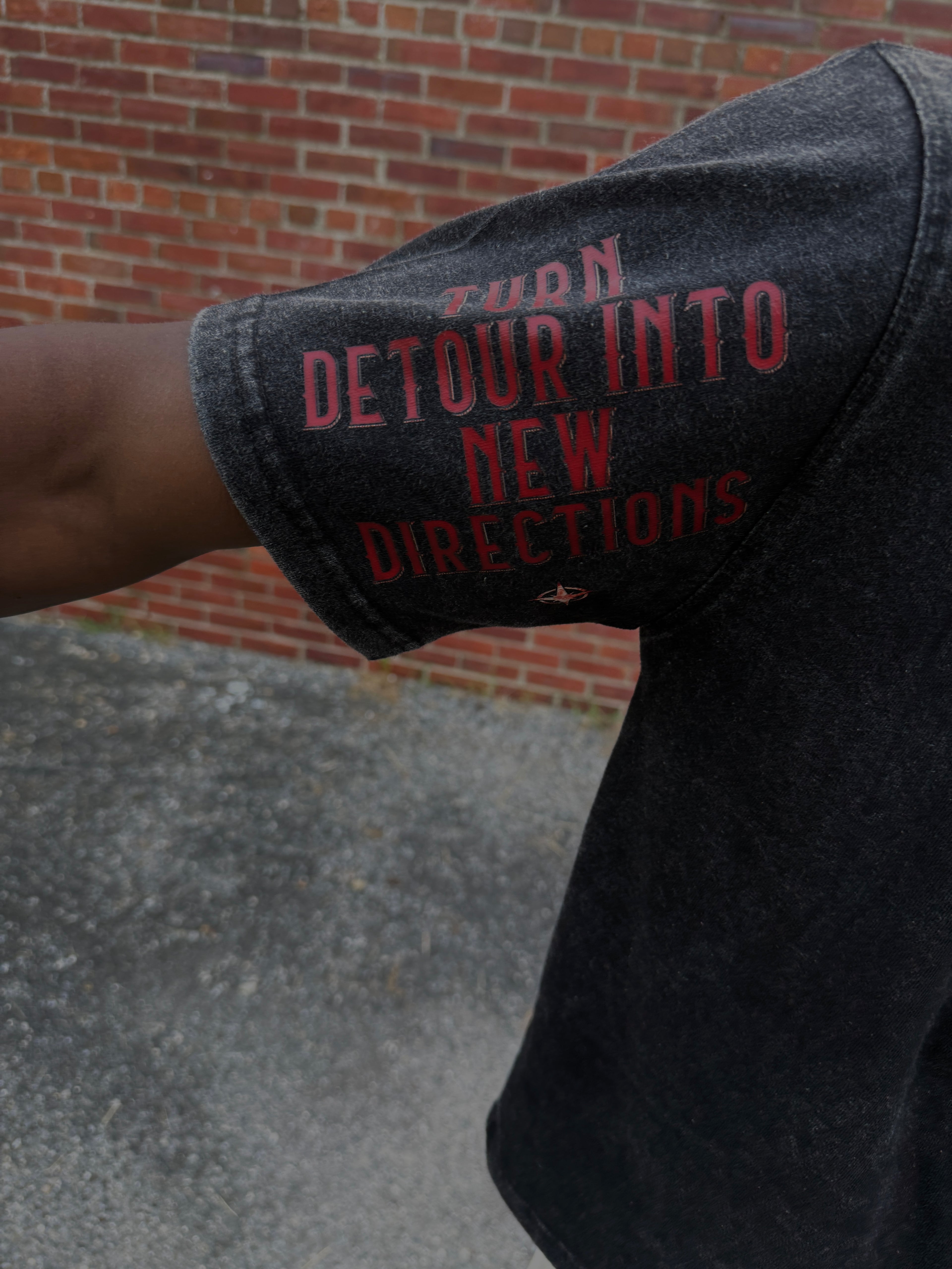 Vigil “Embrace Detours” Oversized Tee — Black/Orange
