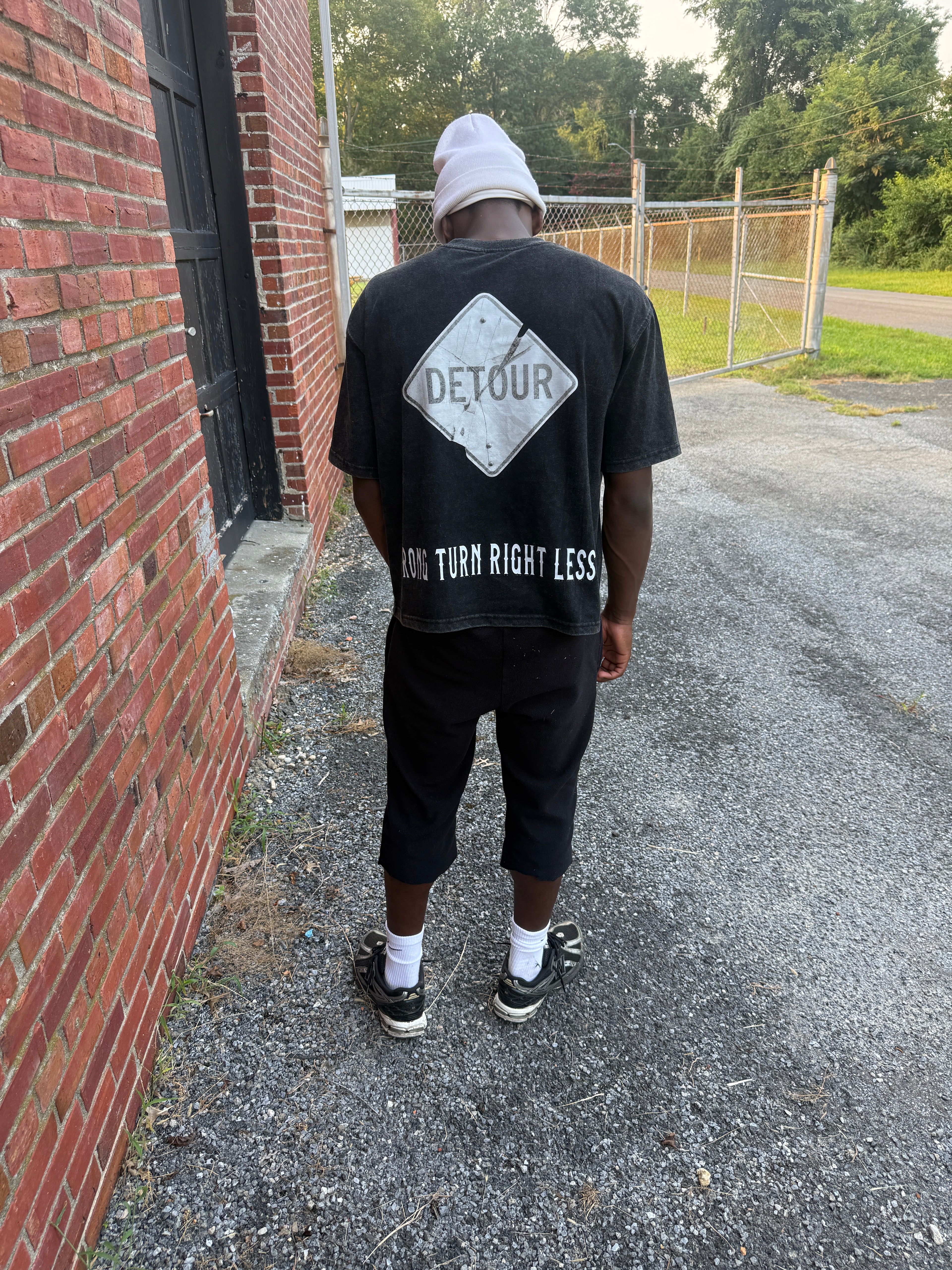 Vigil “Embrace Detours” Oversized Tee — Black & White