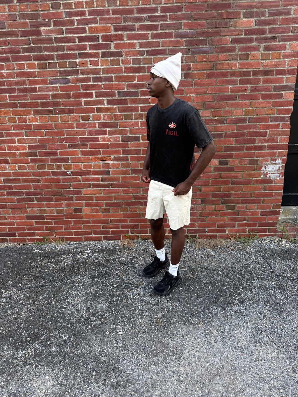 Vigil “Embrace Detours” Oversized Tee — Black/Orange