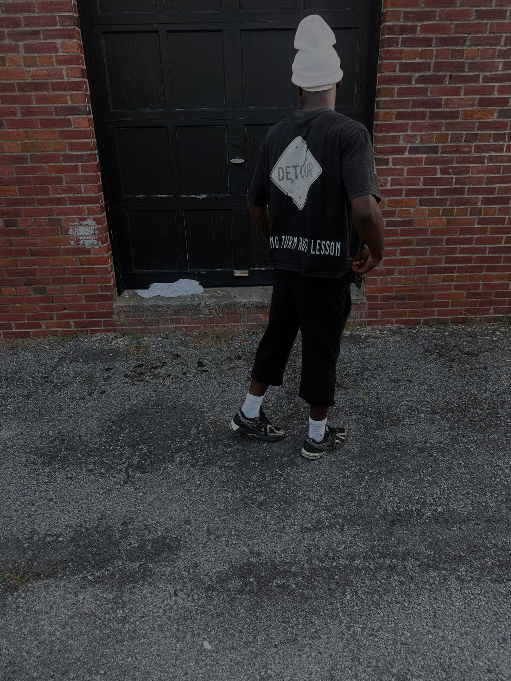 Vigil “Embrace Detours” Oversized Tee — Black & White