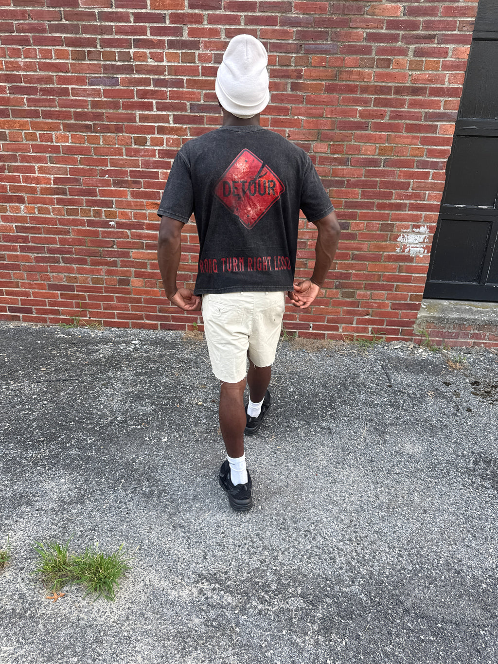 Vigil “Embrace Detours” Oversized Tee — Black/Orange