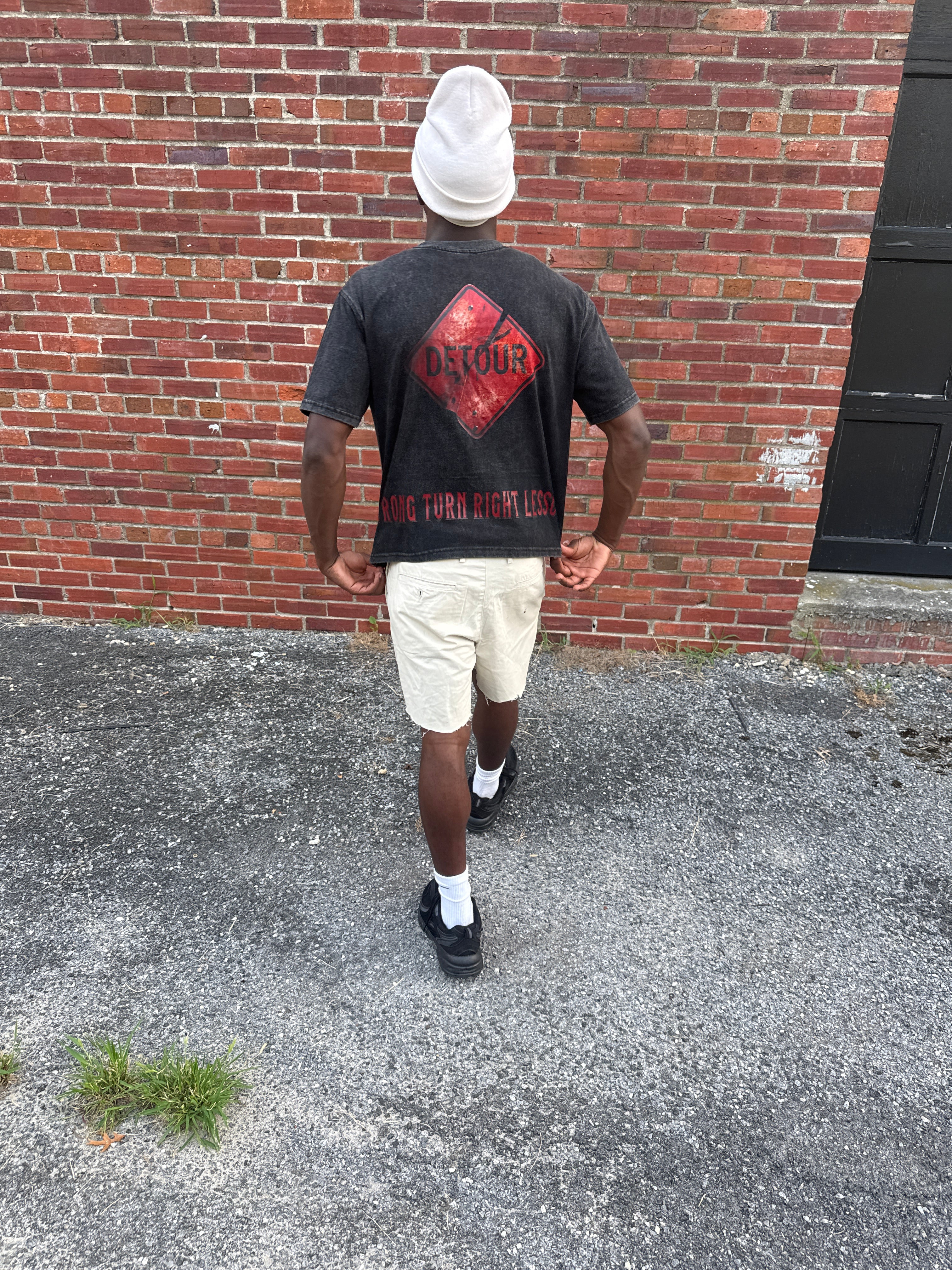 Vigil “Embrace Detours” Oversized Tee — Black/Orange