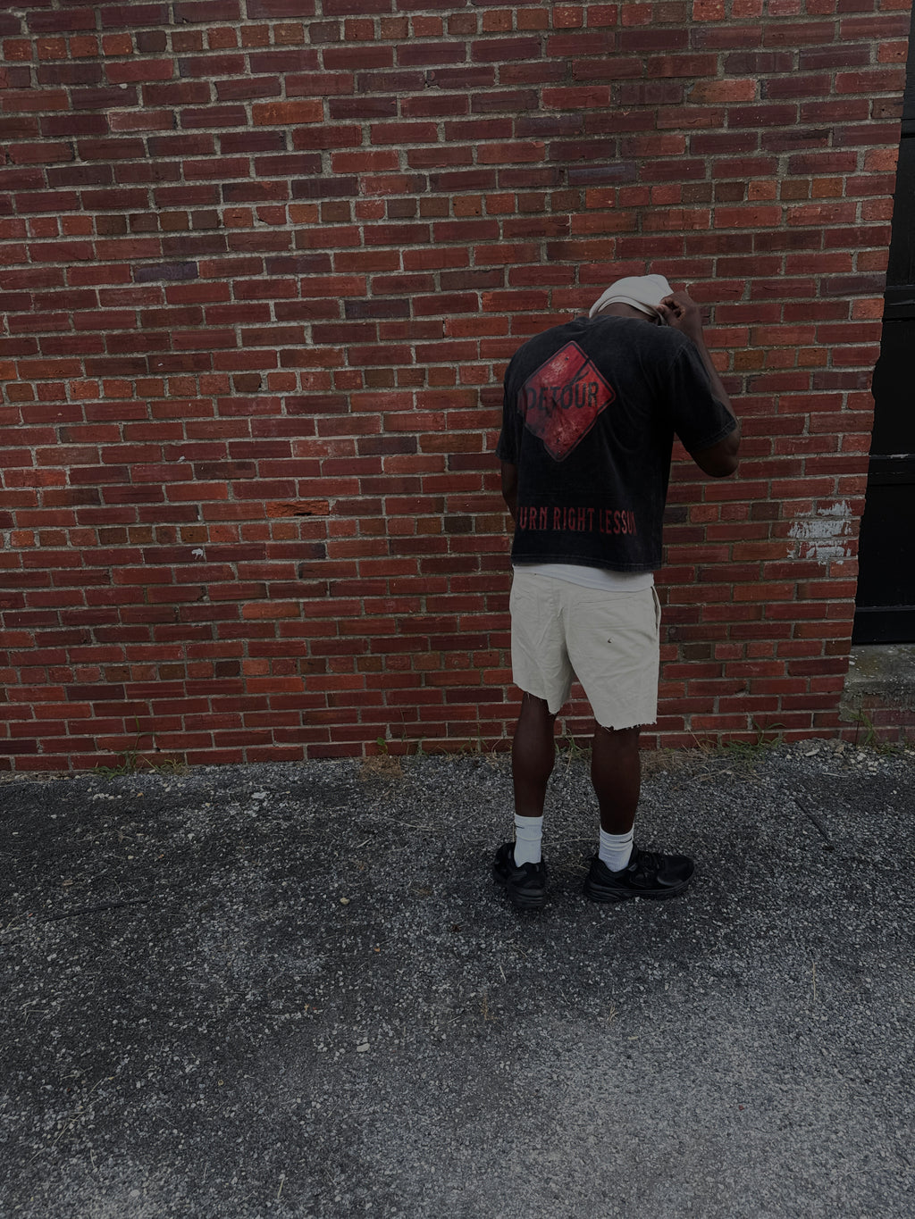 Vigil “Embrace Detours” Oversized Tee — Black/Orange