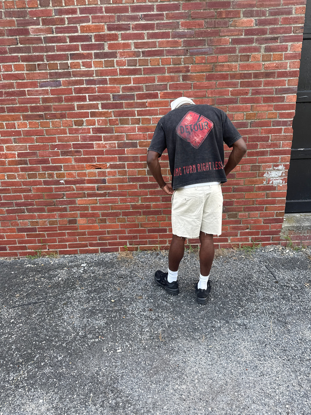 Vigil “Embrace Detours” Oversized Tee — Black/Orange