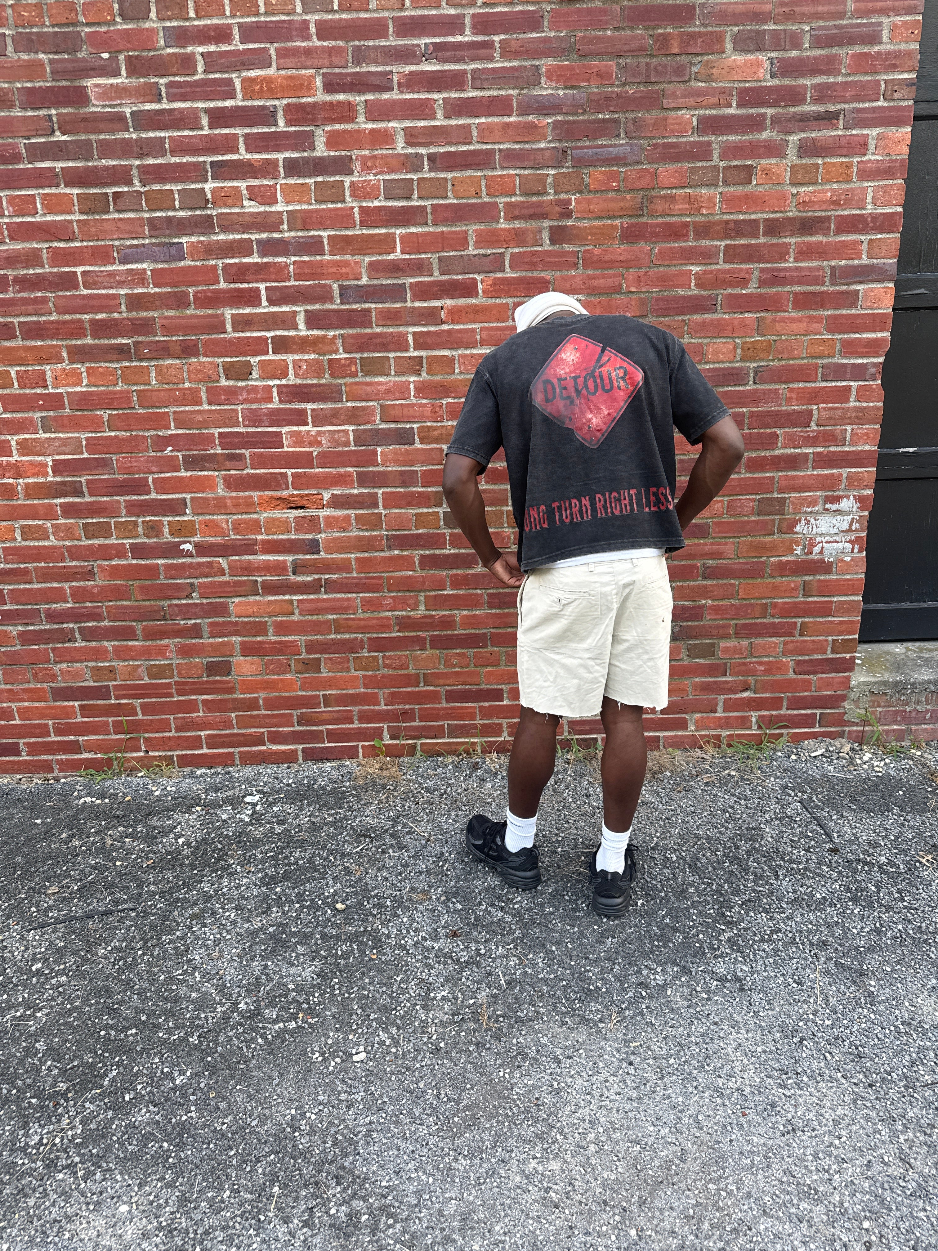Vigil “Embrace Detours” Oversized Tee — Black/Orange